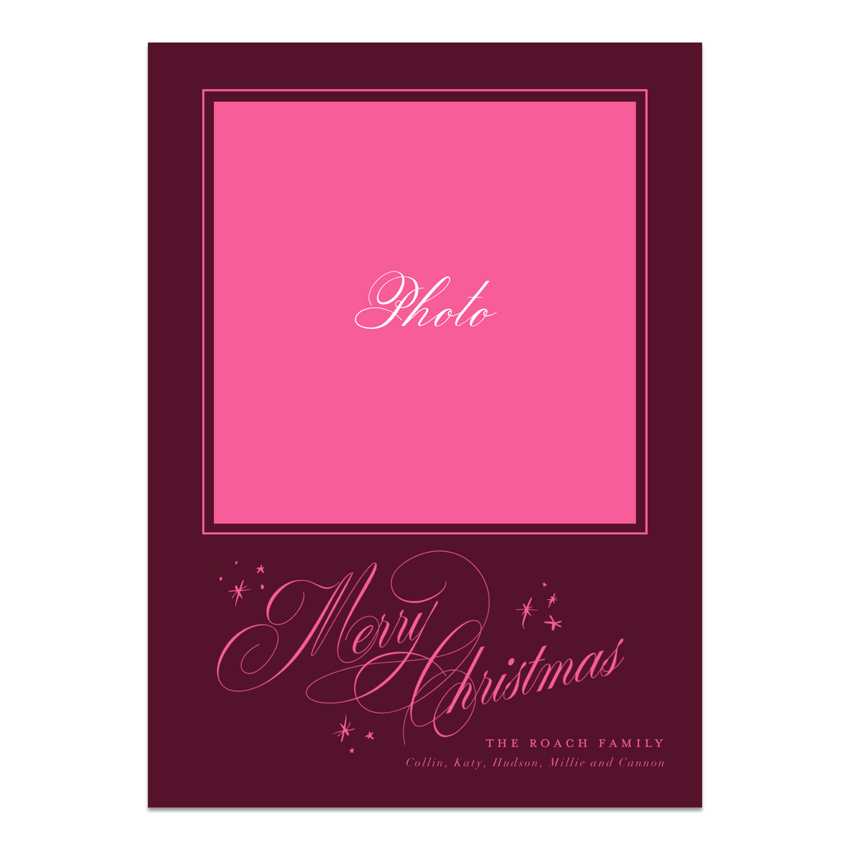Merry Christmas Flourish Photo Mount Card