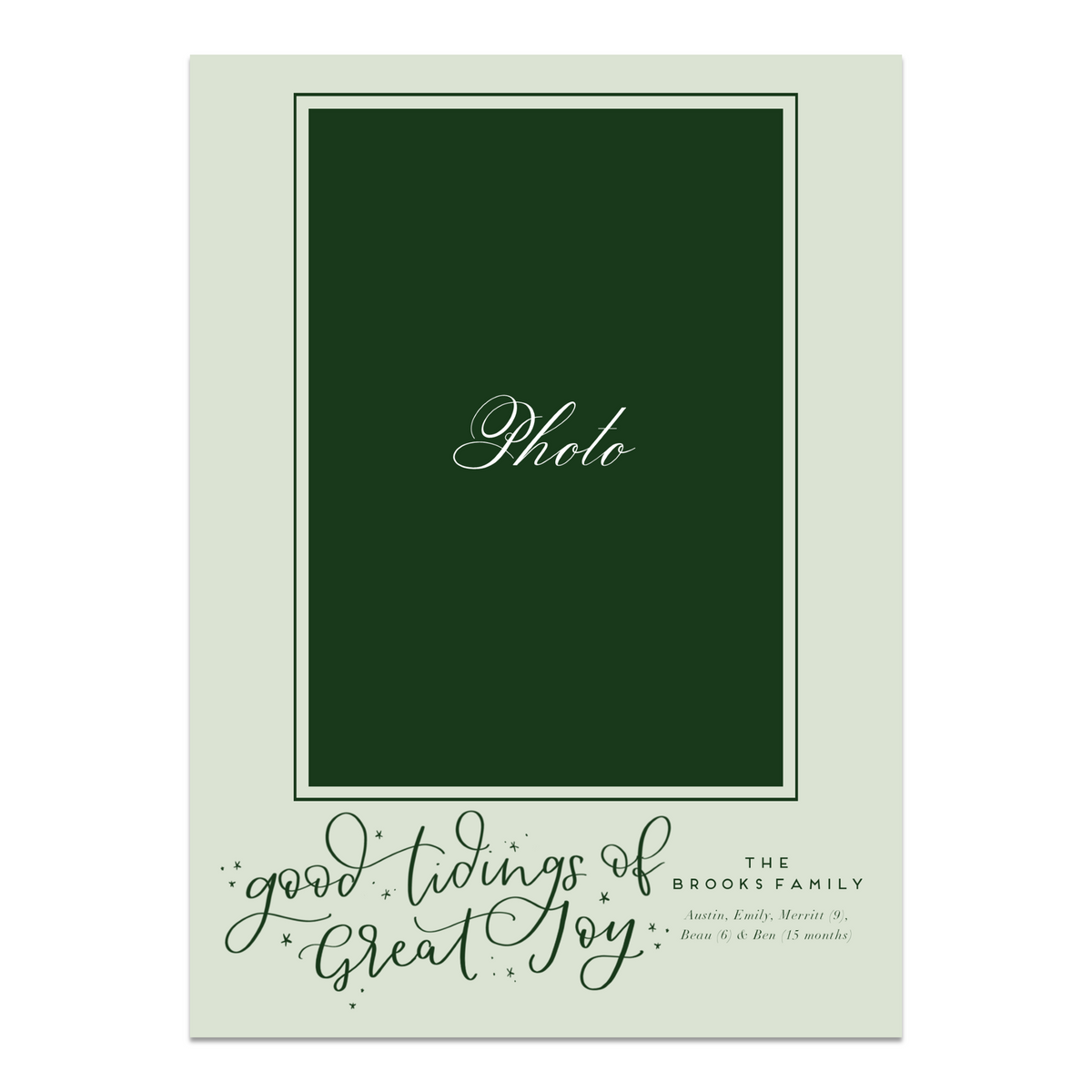 Good Tidings Photo Mount Card