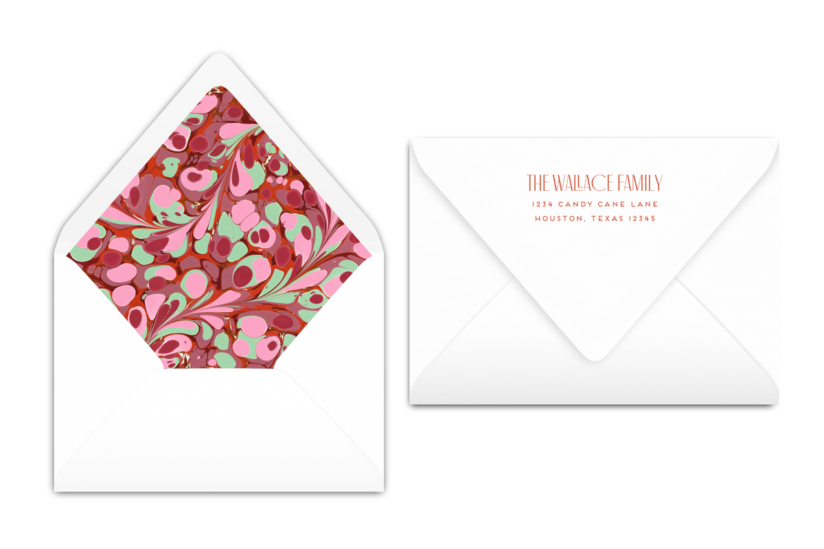 Pink + Berry Joy, Peace &amp; Love Marble Card