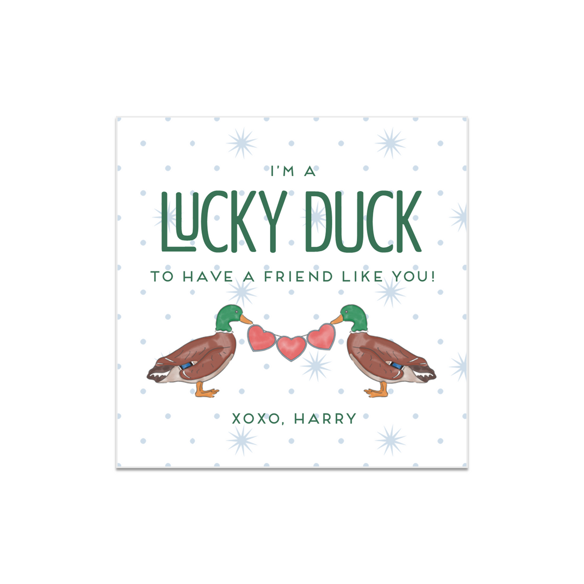 Lucky Duck Valentines STICKERS