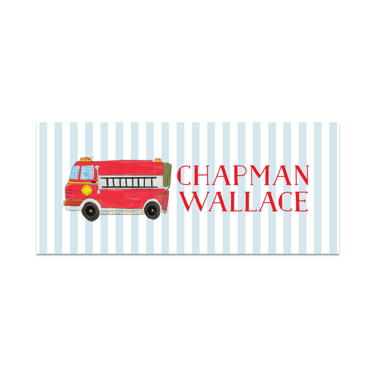 Firetruck Stripe Labels