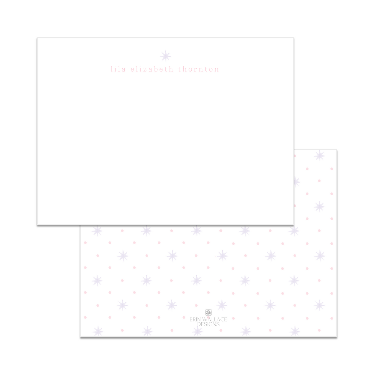 Girls Soft Stars + Spots Note Cards