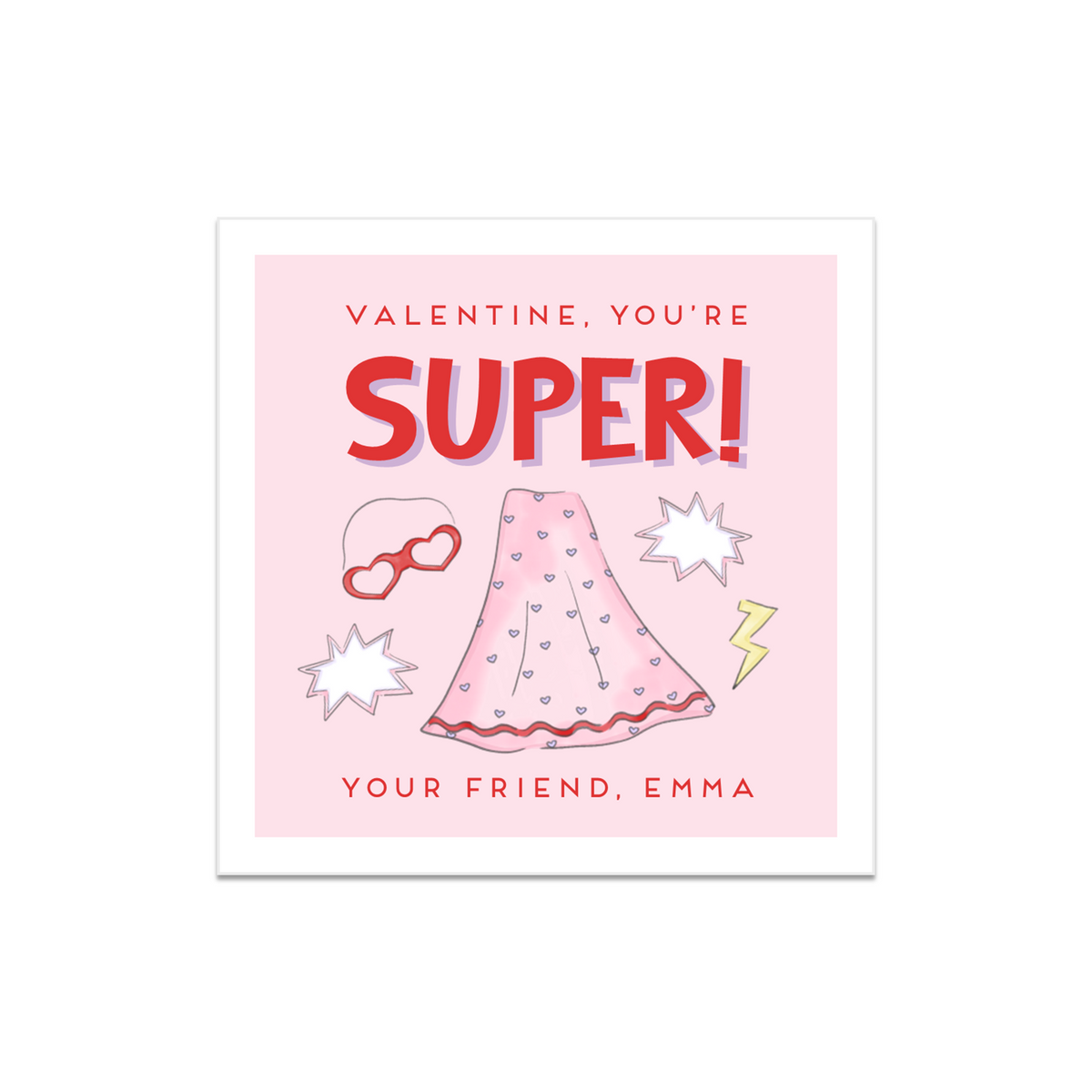 Superhero Valentines STICKERS