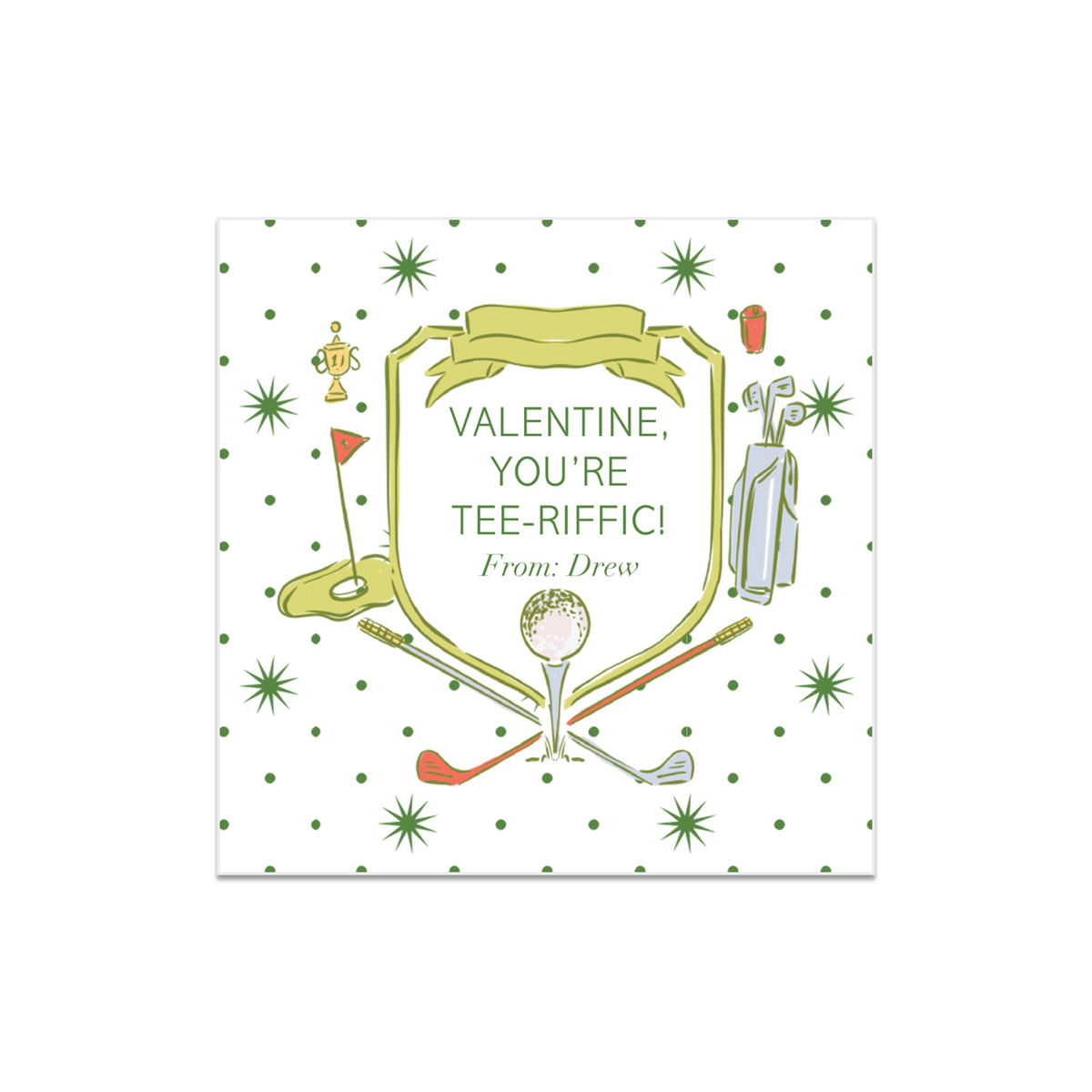 Golf Crest Valentines STICKERS