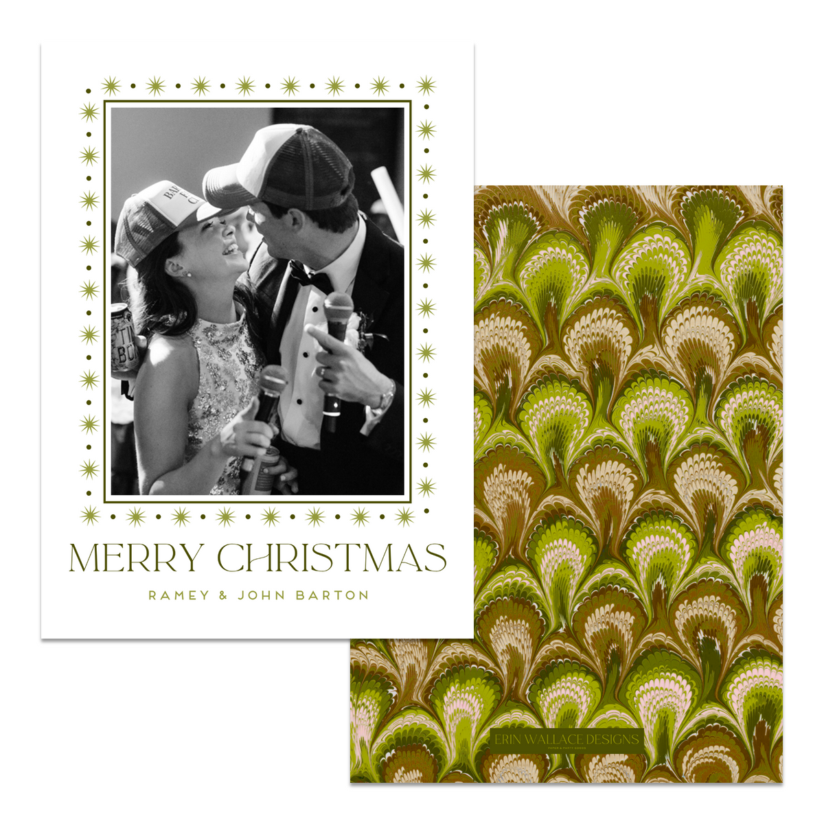Chartreuse Merry Christmas Marble Card