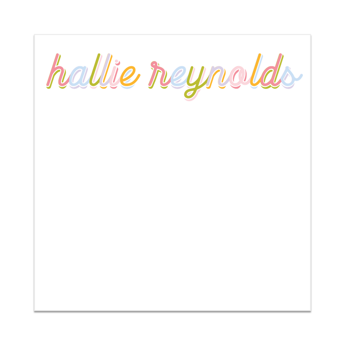 Multicolor Script Notepad