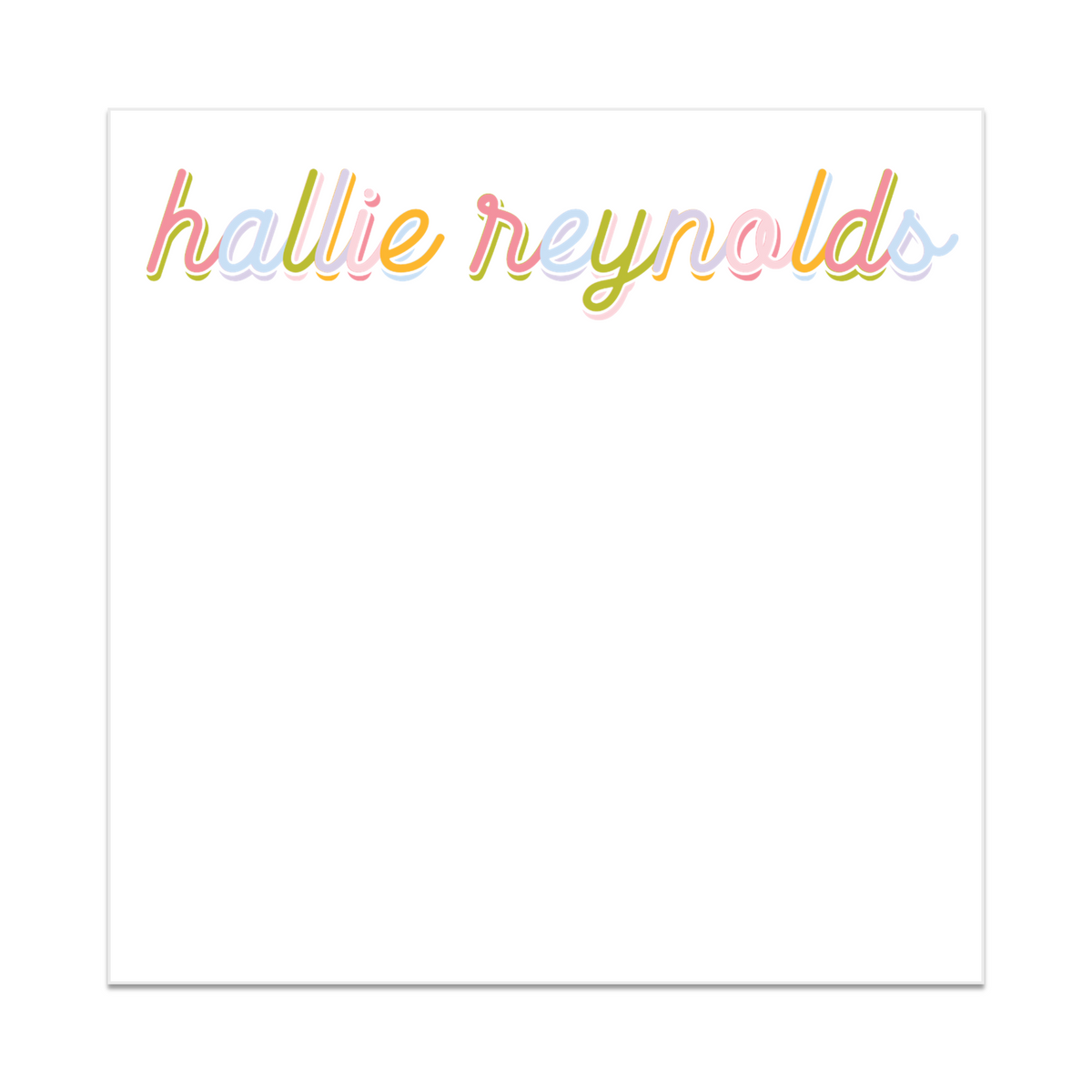 Multicolor Script Notepad - erinwallacedesigns