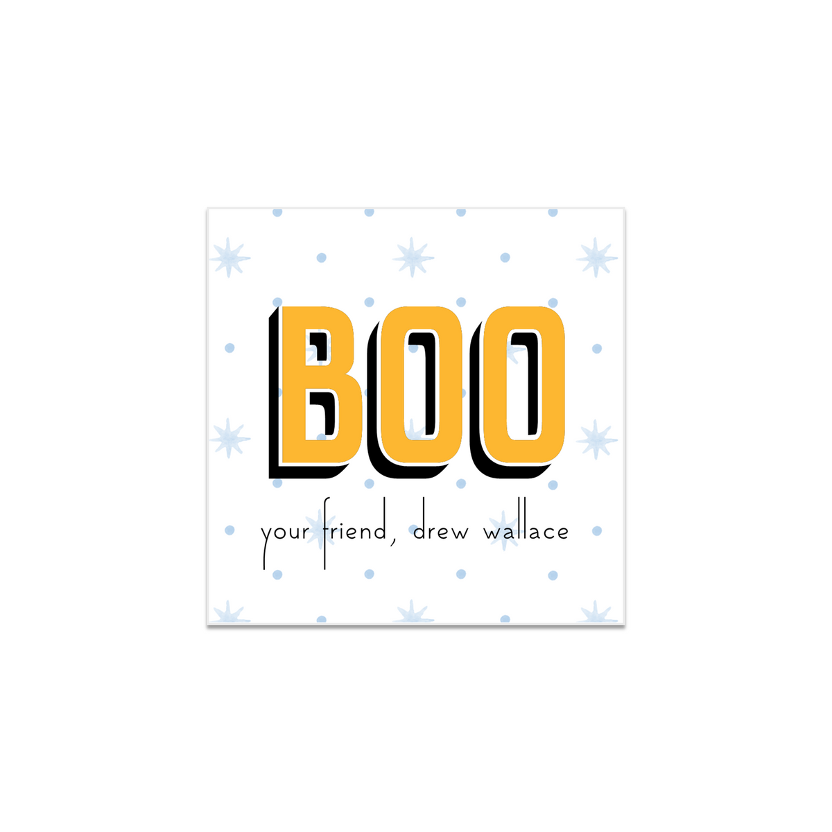 Boys Layered Font &amp; Soft Stars Boo Tag