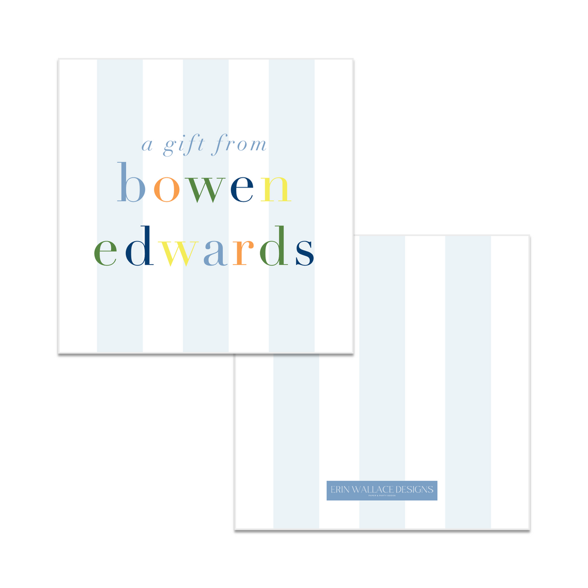 Boys Multi + Stripe Enclosure Cards or Gift Tags