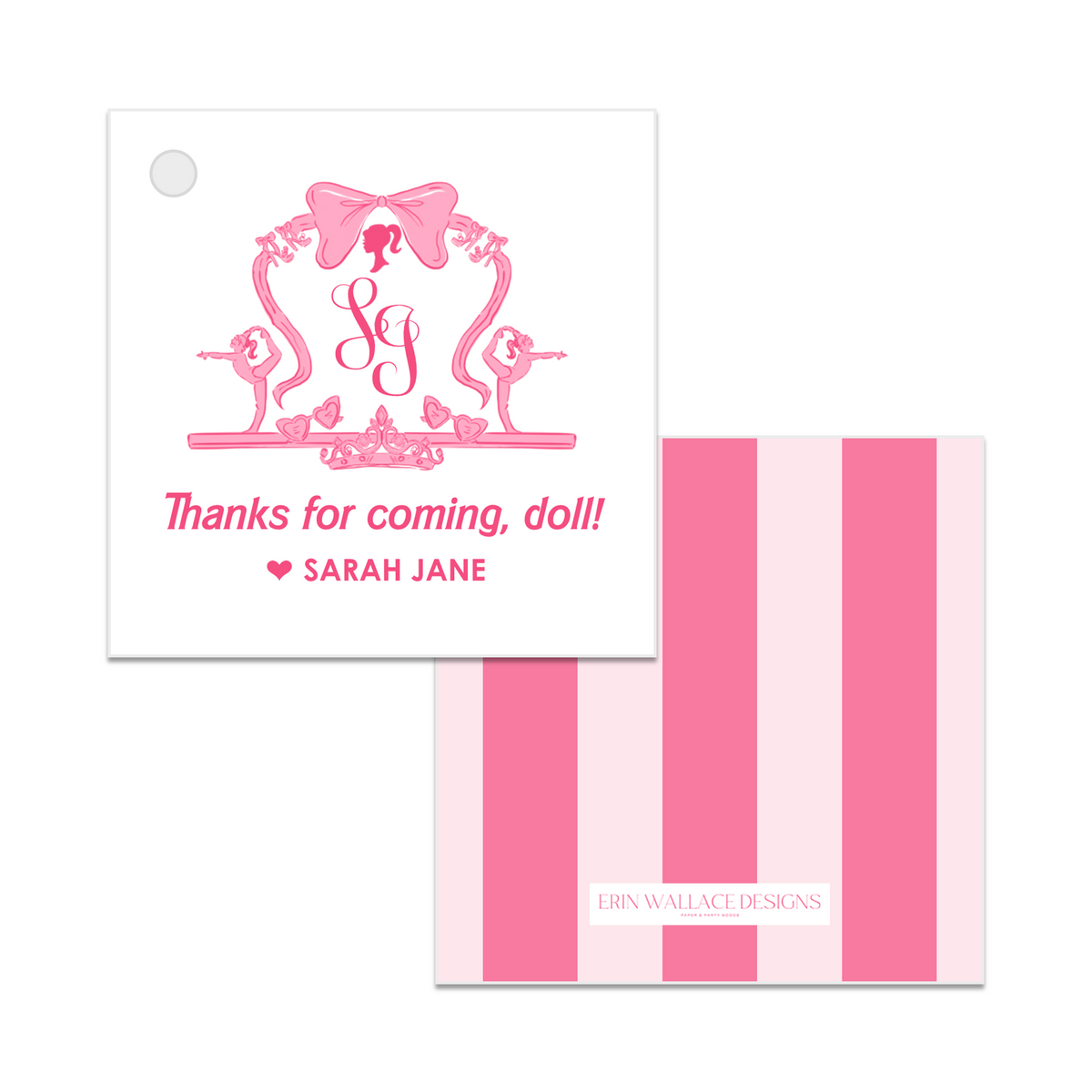 Barbie Tumbling Party Birthday Invitations