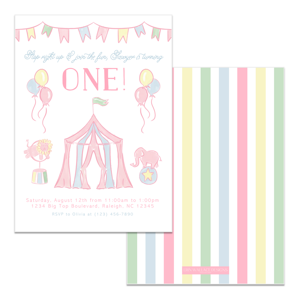 Circus Party Birthday Invitations