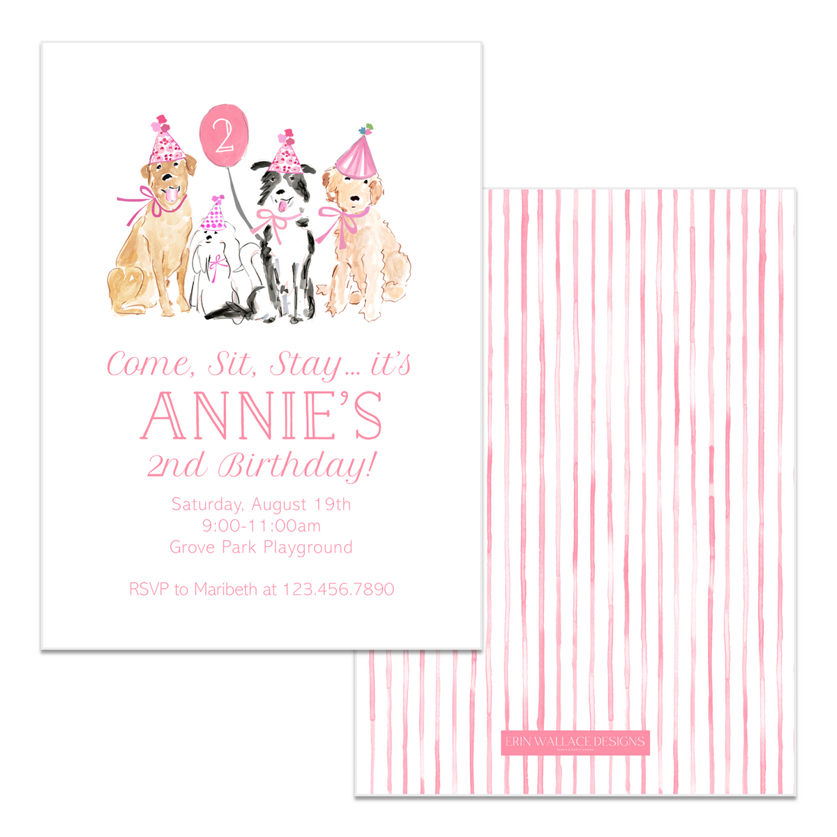 Come Sit Stay Puppy Birthday Invitations