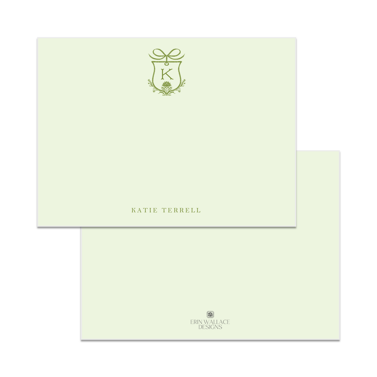 Flower Crest Flat Note Cards