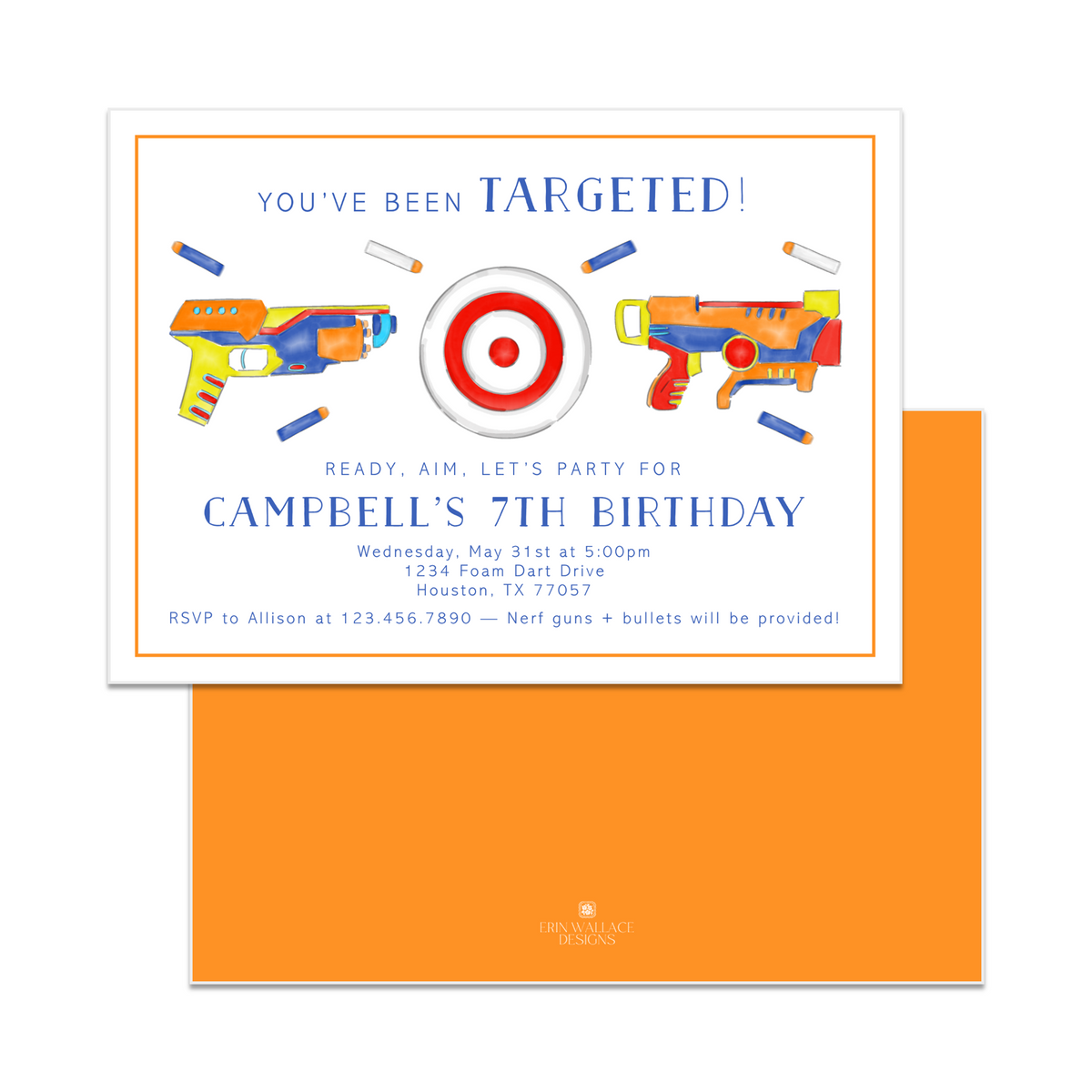 Nerf Birthday Invitations