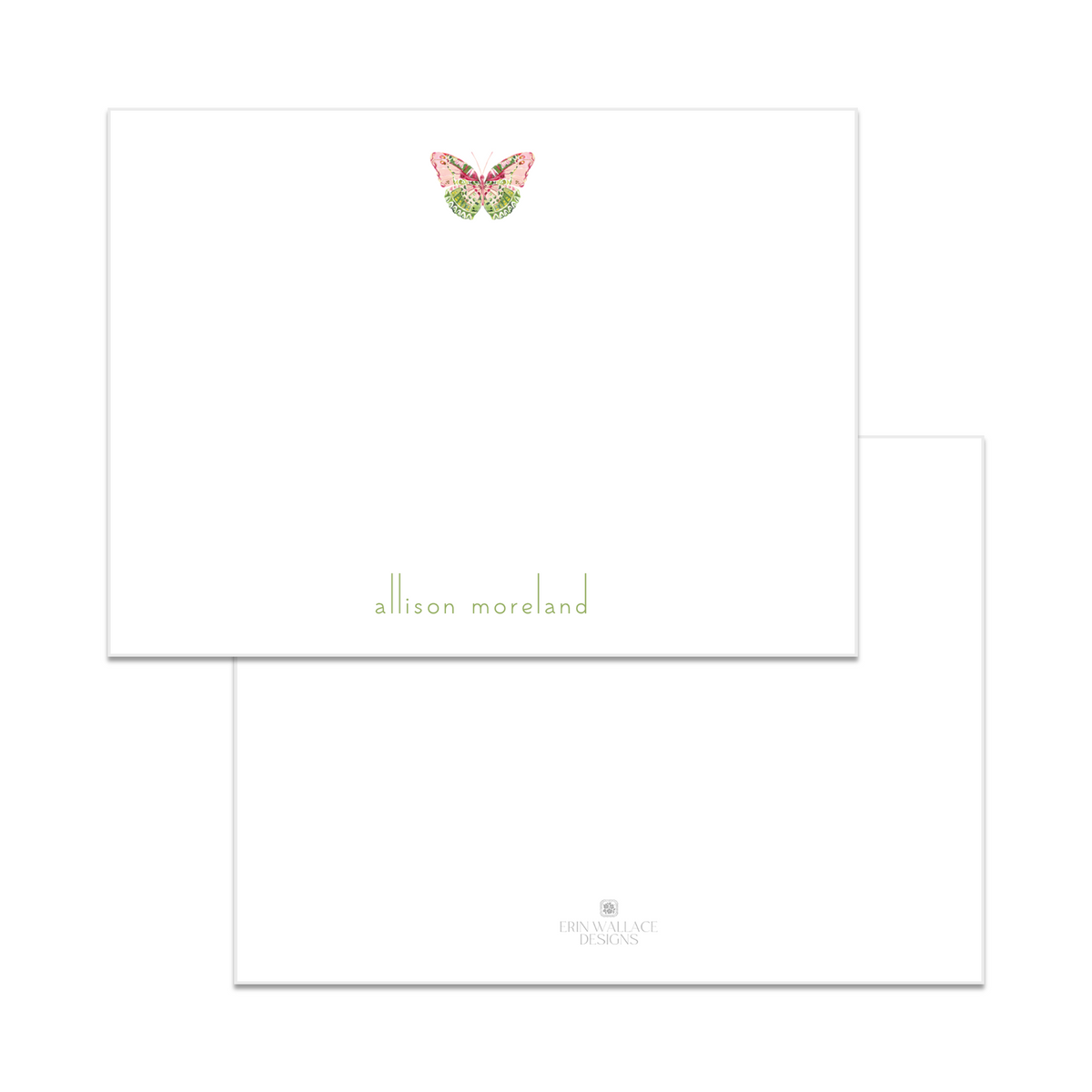 Watercolor Butterfly Flat Note Cards