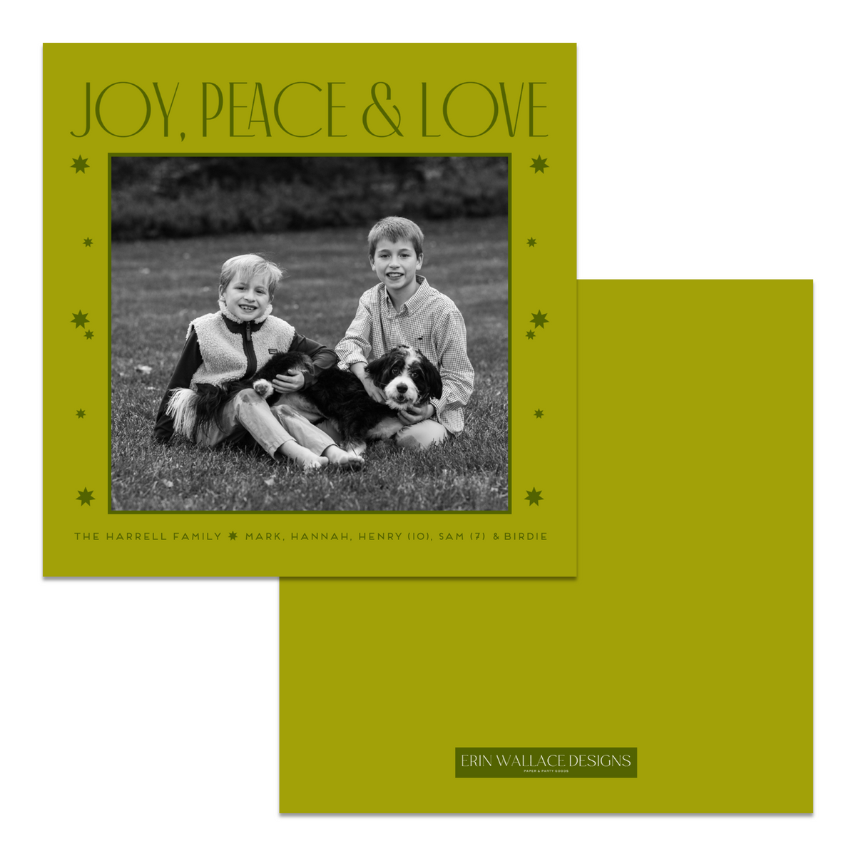 Joy Peace Love Square Card