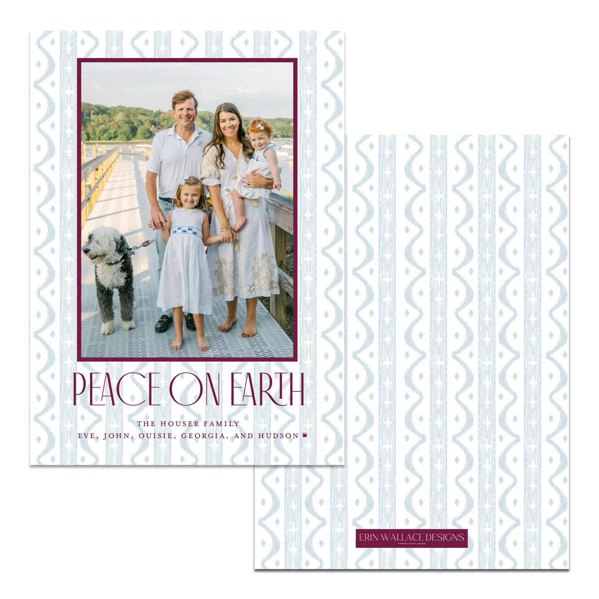 Peace on Earth Ikat Stripe Card