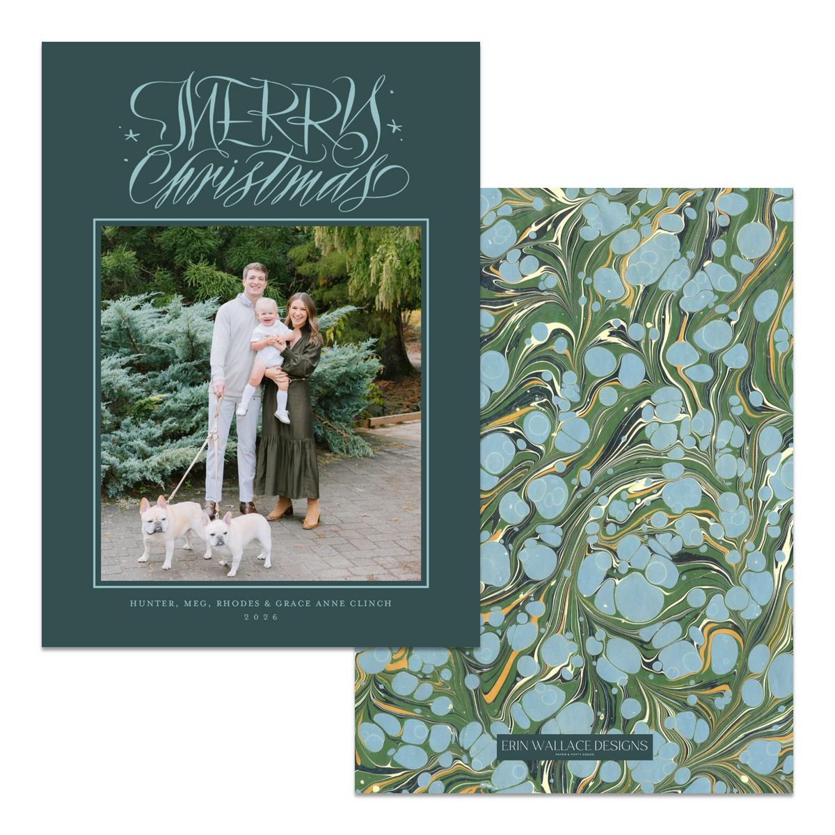 Merry Christmas Marble Card