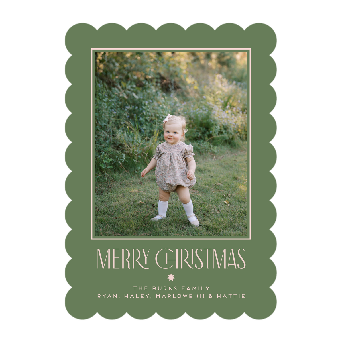 Merry Christmas Scallop Card