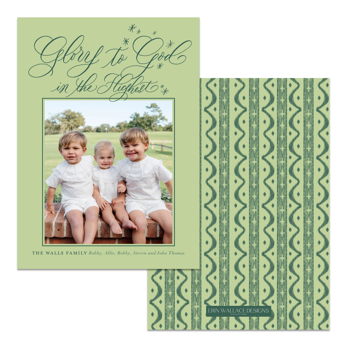 Glory to God Starry & Ikat Stripe Card