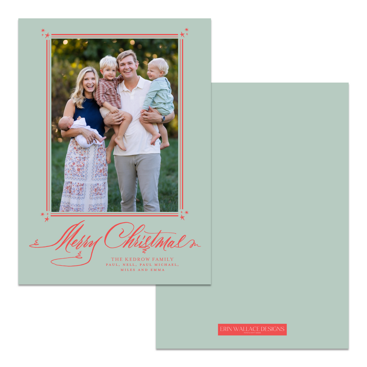 Twinkle Border Merry Christmas Card
