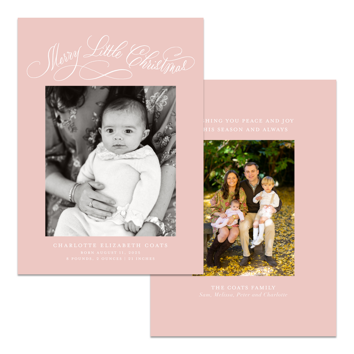 Merry Little Christmas Birth Announcement Card