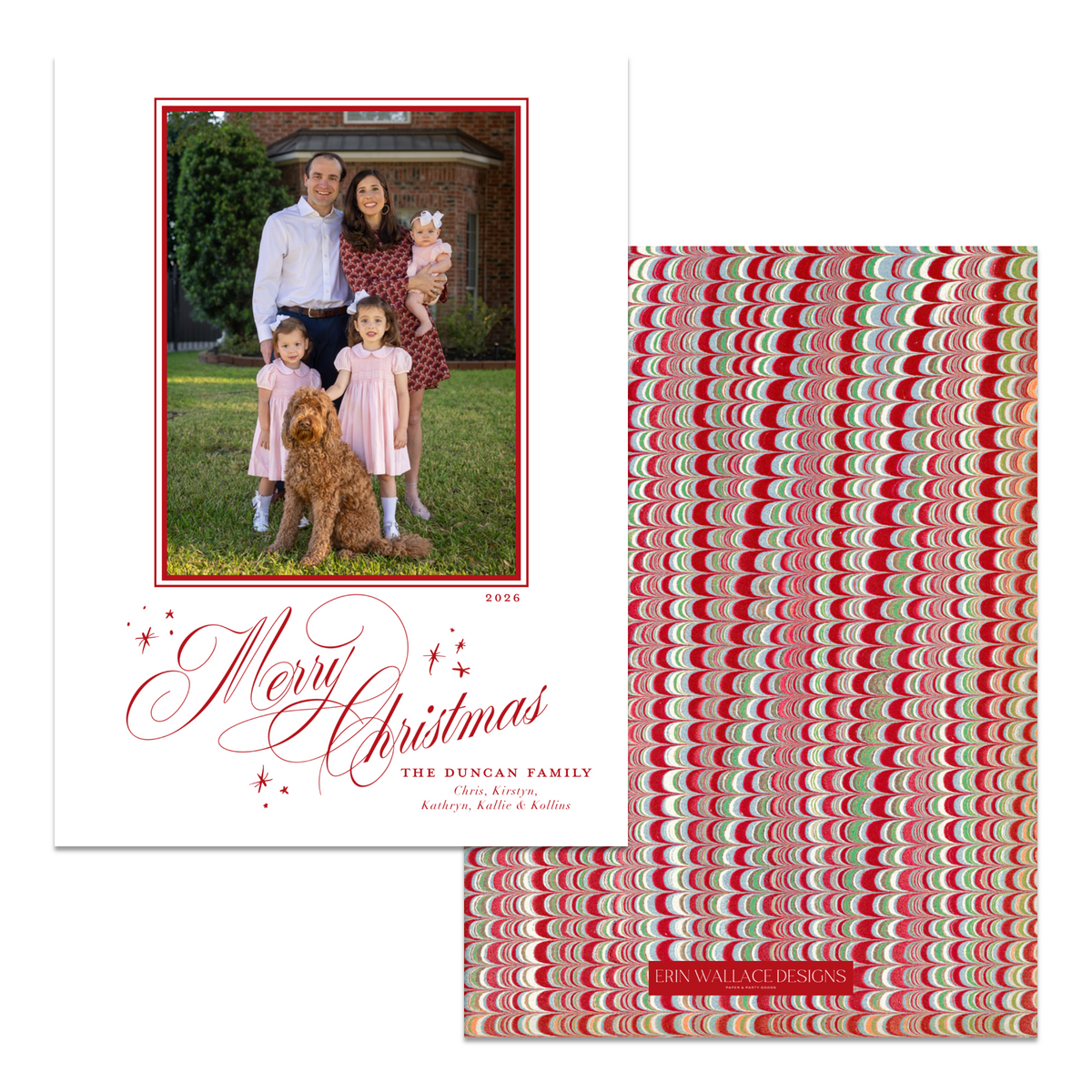 Merry Christmas Flourish + Marble Card