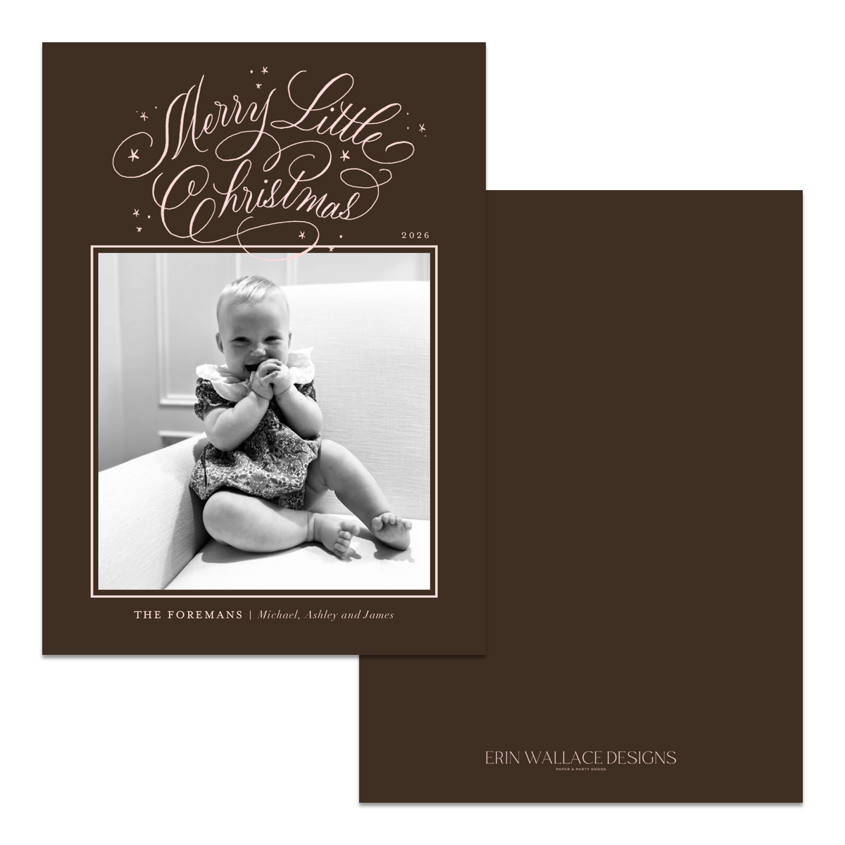 Merry Little Christmas Twinkle & Calligraphy Card