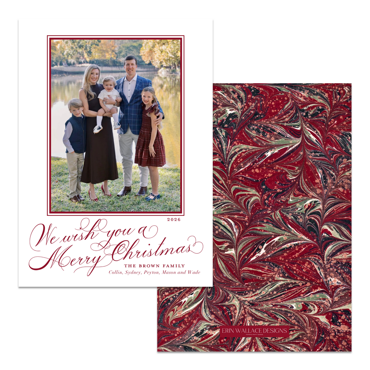 We Wish You a Merry Christmas Marble Card