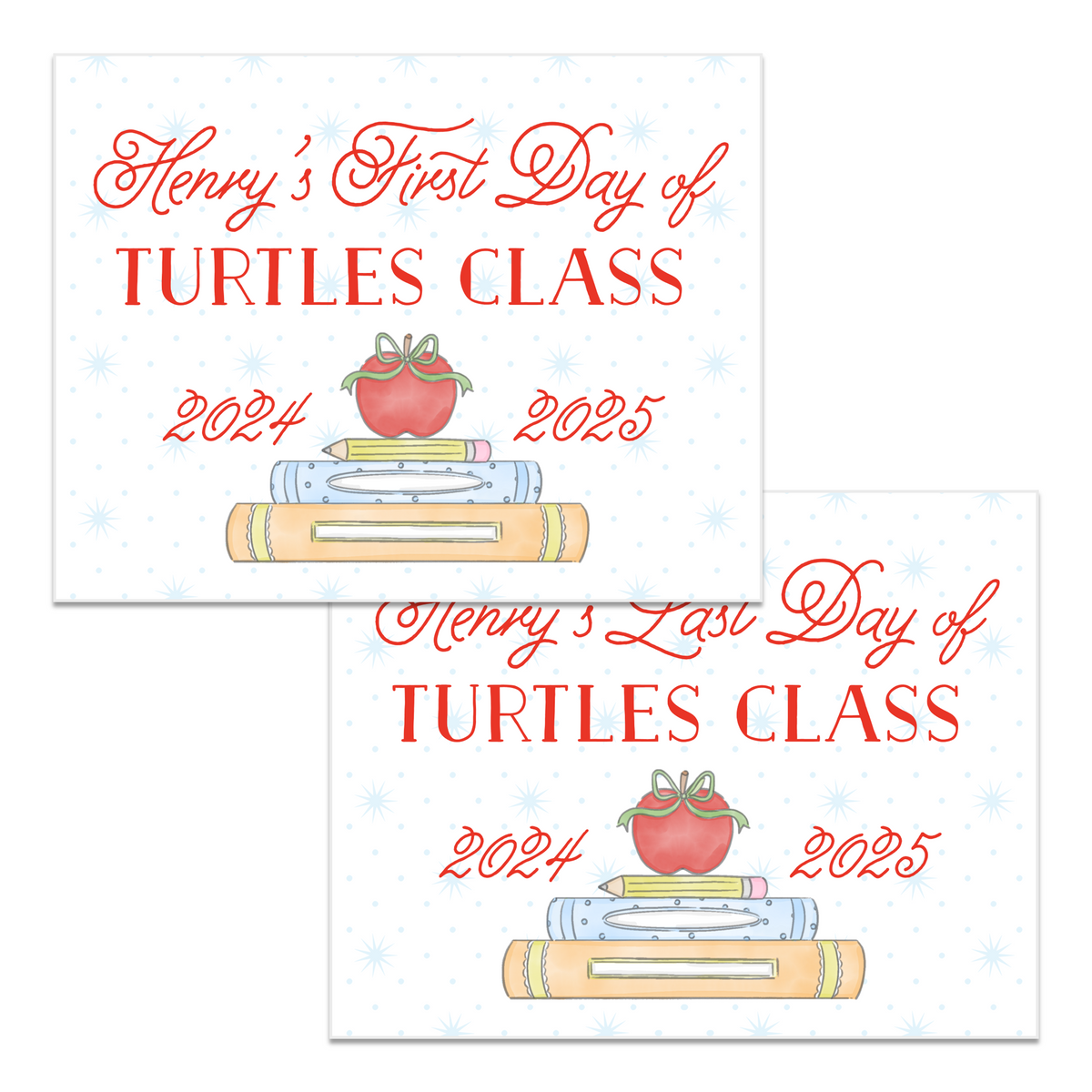 PRINTED Bookstack Back-to-School Sign Set