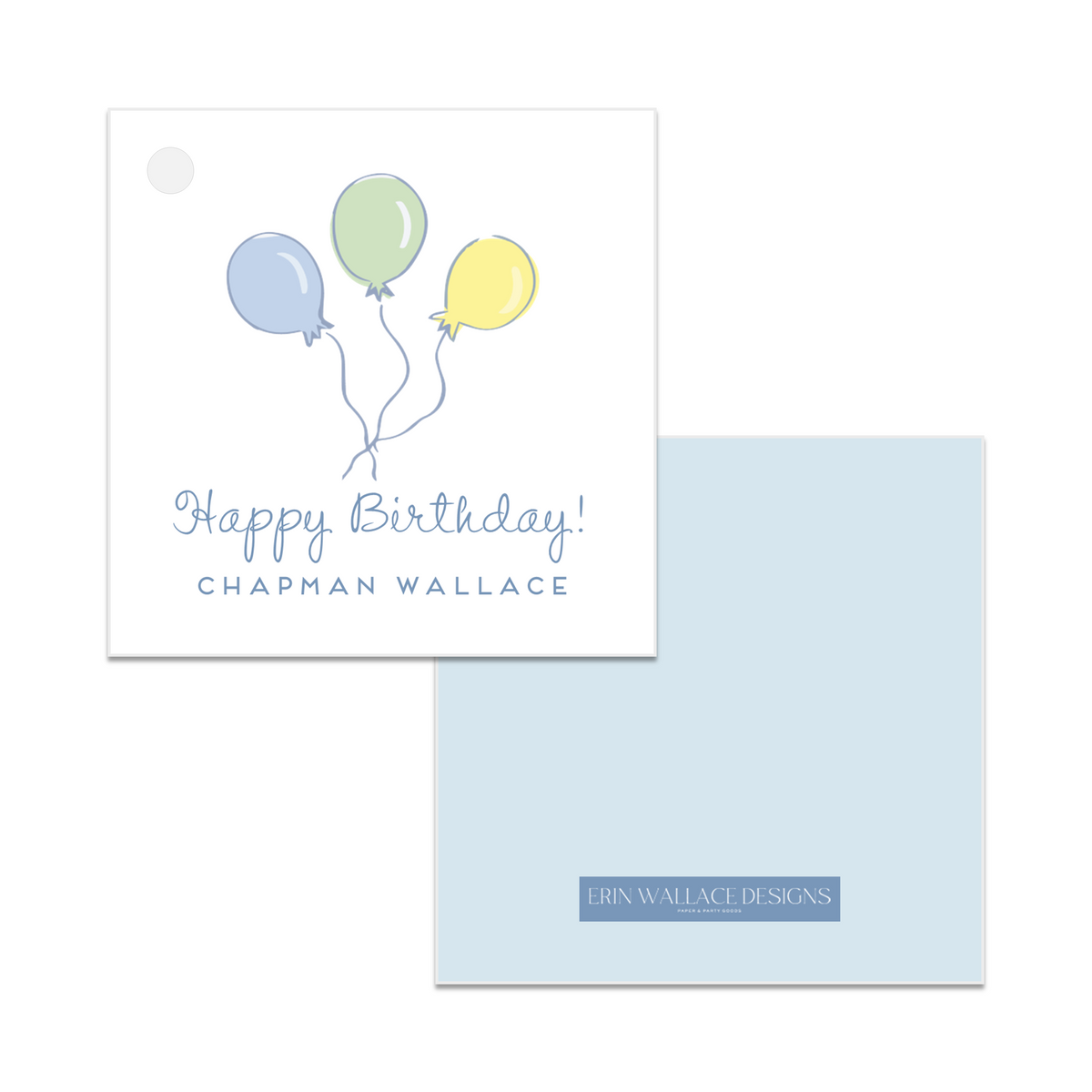 Boys Birthday Balloons Enclosure Cards or Gift Tags