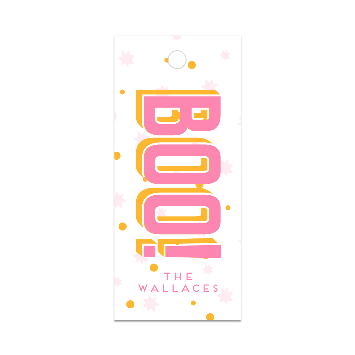 BOO Orange + Pink Gift Tag