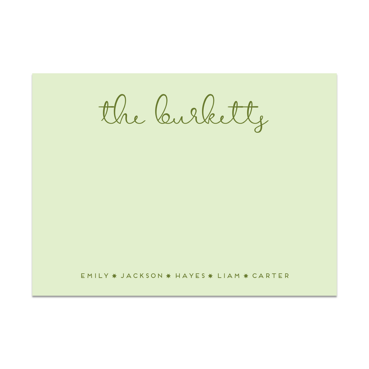 Funky Script Family Stationery Flat Note Cards