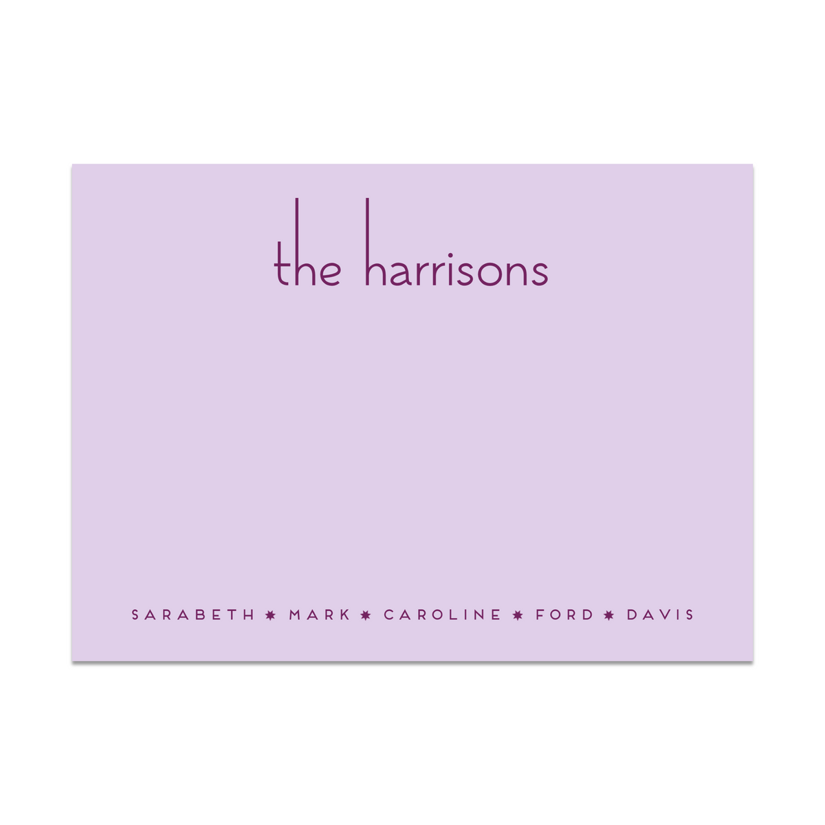 Starbursts + Skinny Font Family Stationery Flat Note Cards