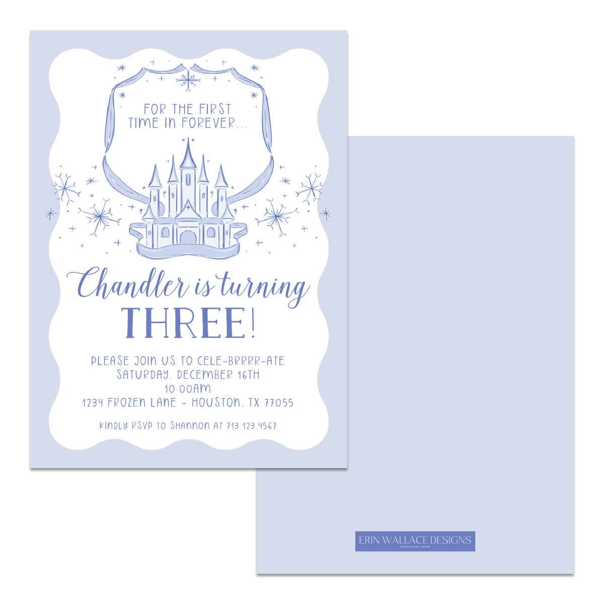 Frozen Inspired Birthday Invitations