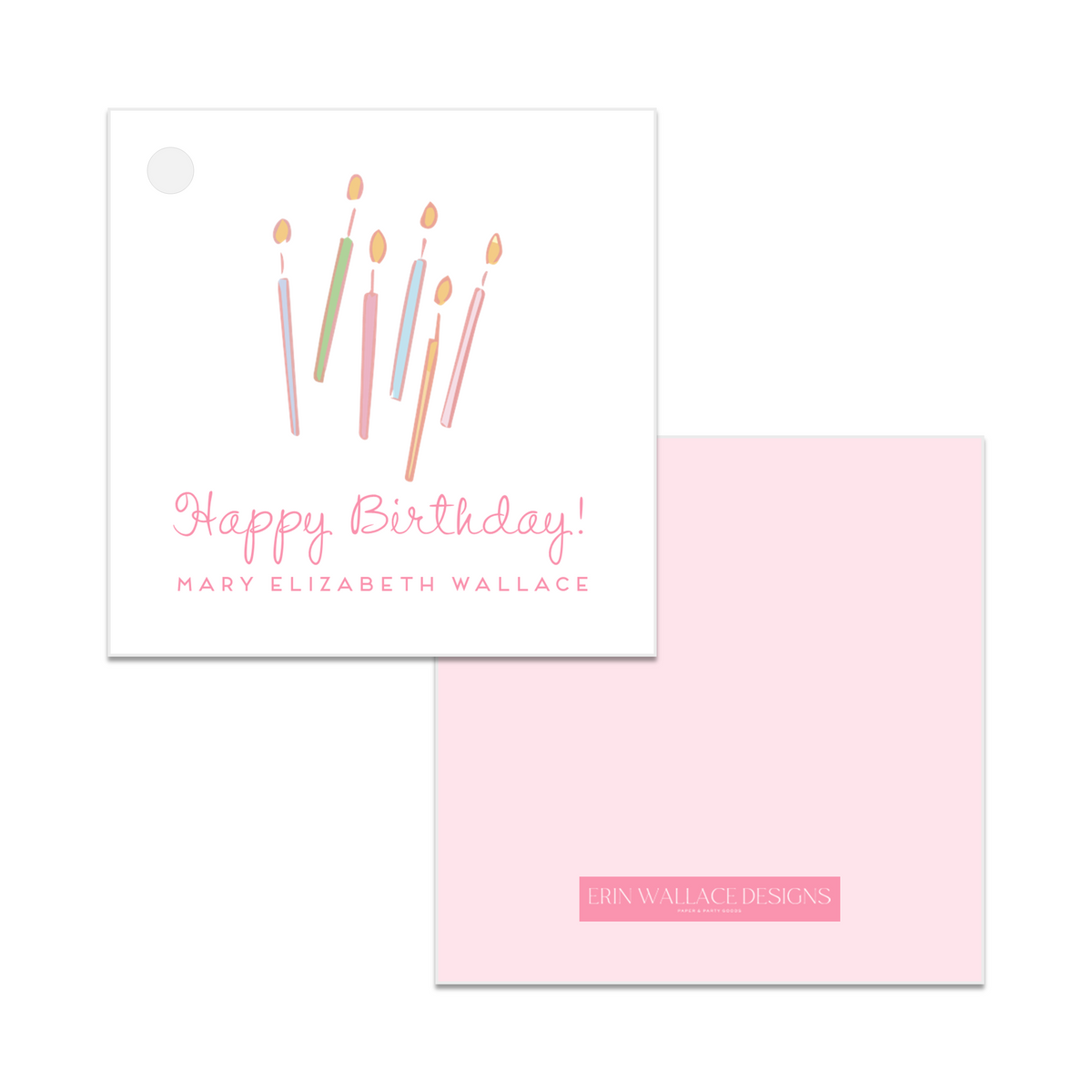 Girls Birthday Candles Enclosure Cards or Gift Tags