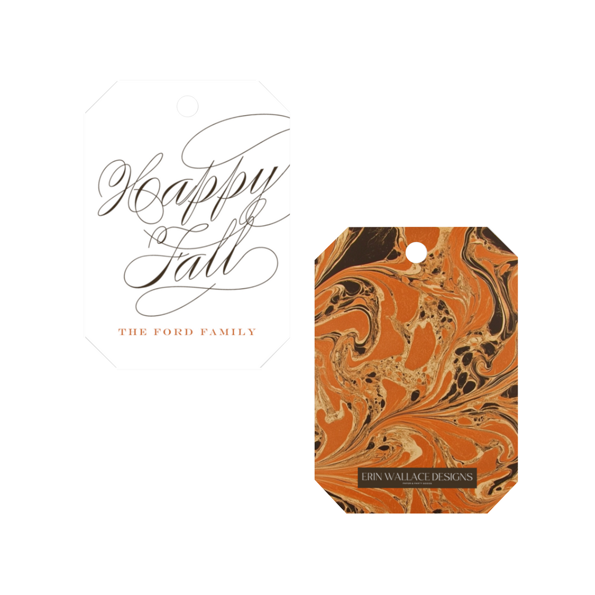 Happy Fall Marble Gift Tag