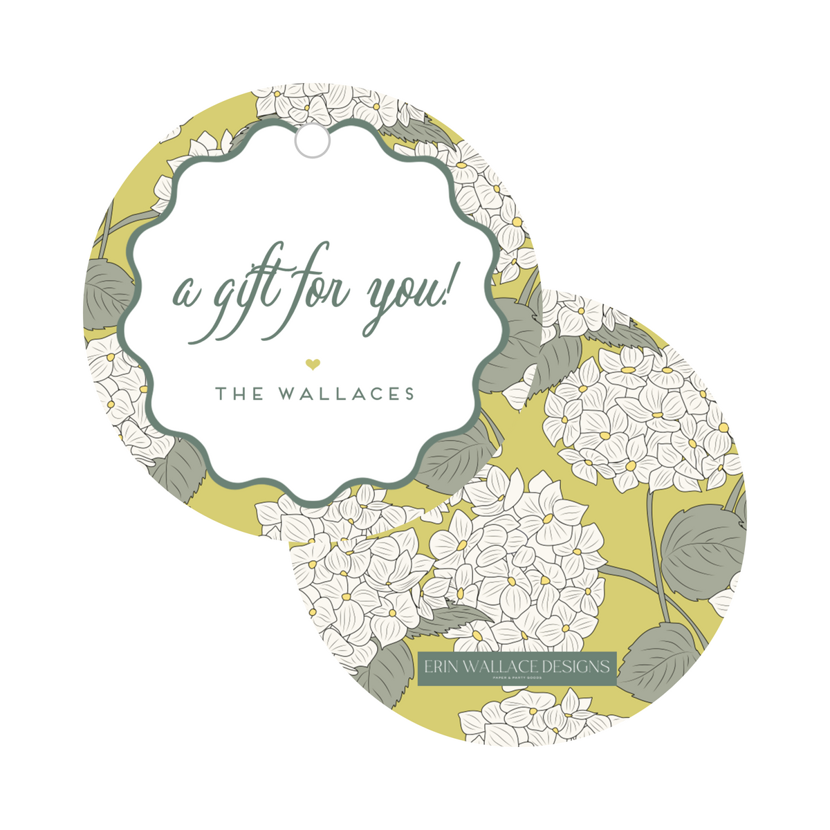 Chartreuse Hydrangea Gift Tag