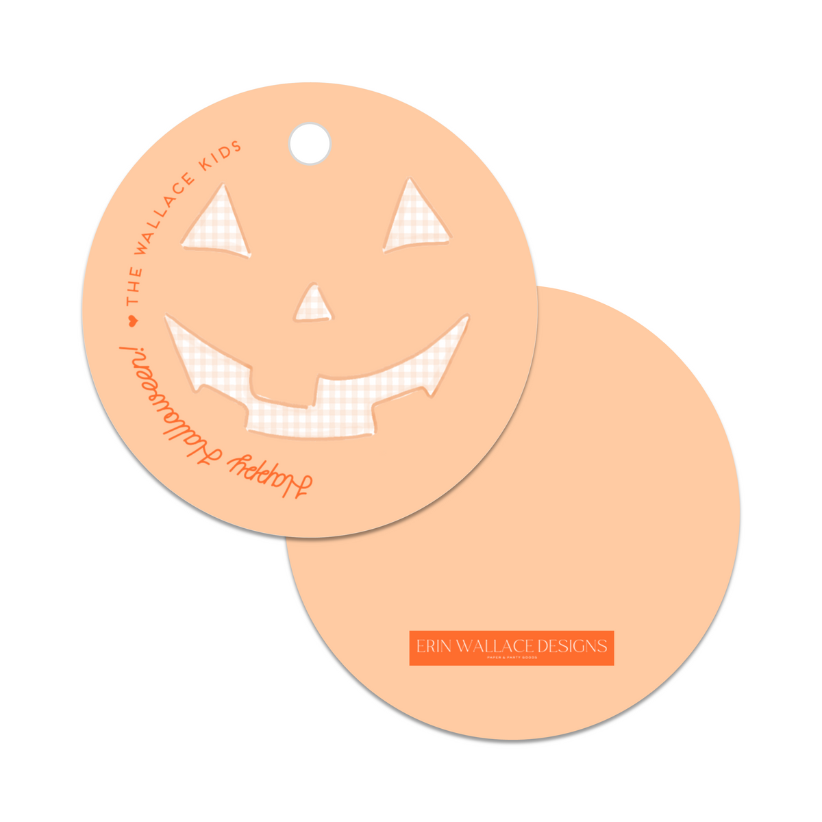 Orange Jack-O-Lantern Gift Tag