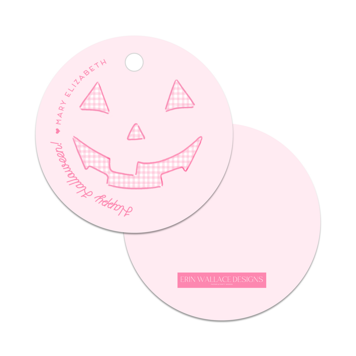 Pink Jack-O-Lantern Gift Tag