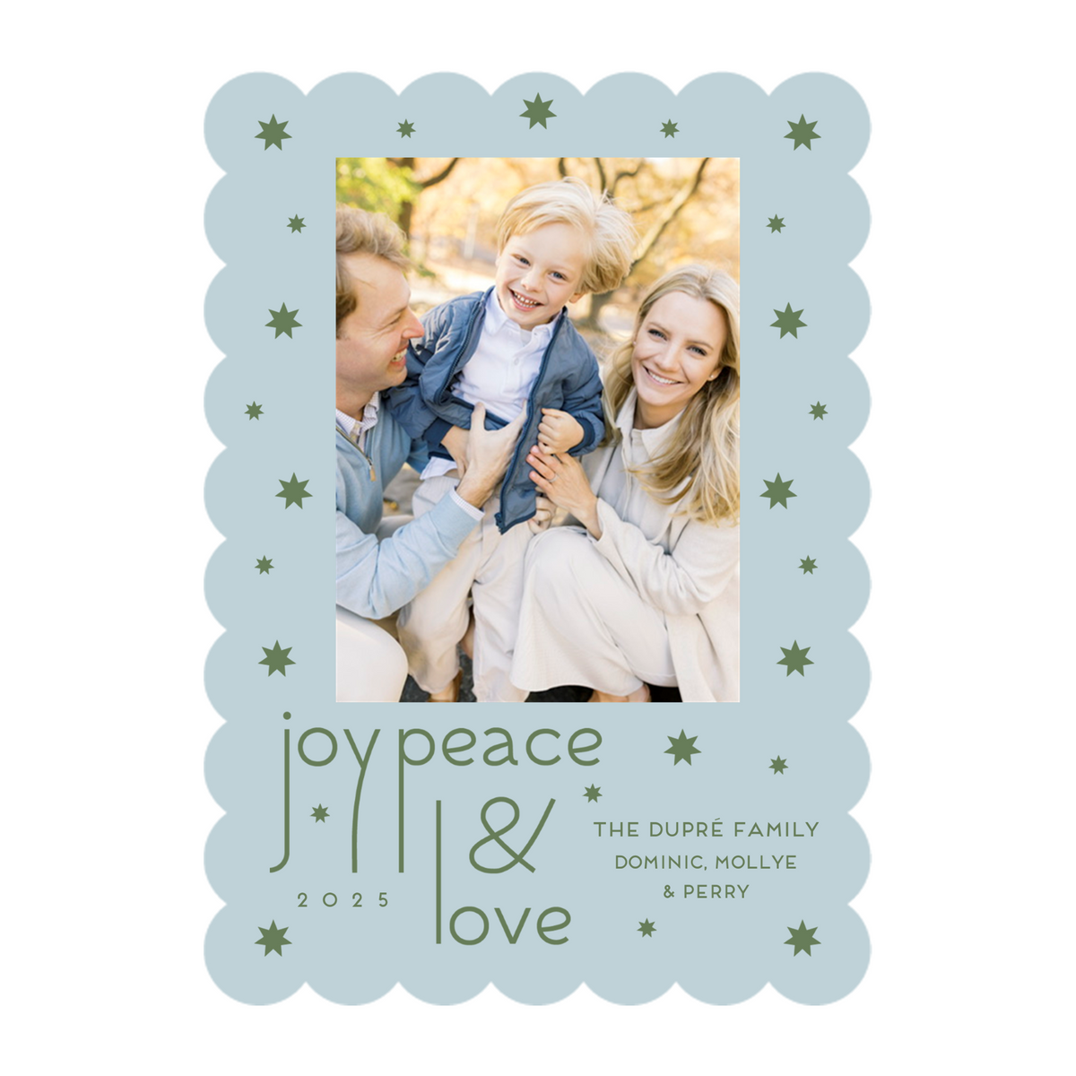 Scalloped Joy Peace Love Card