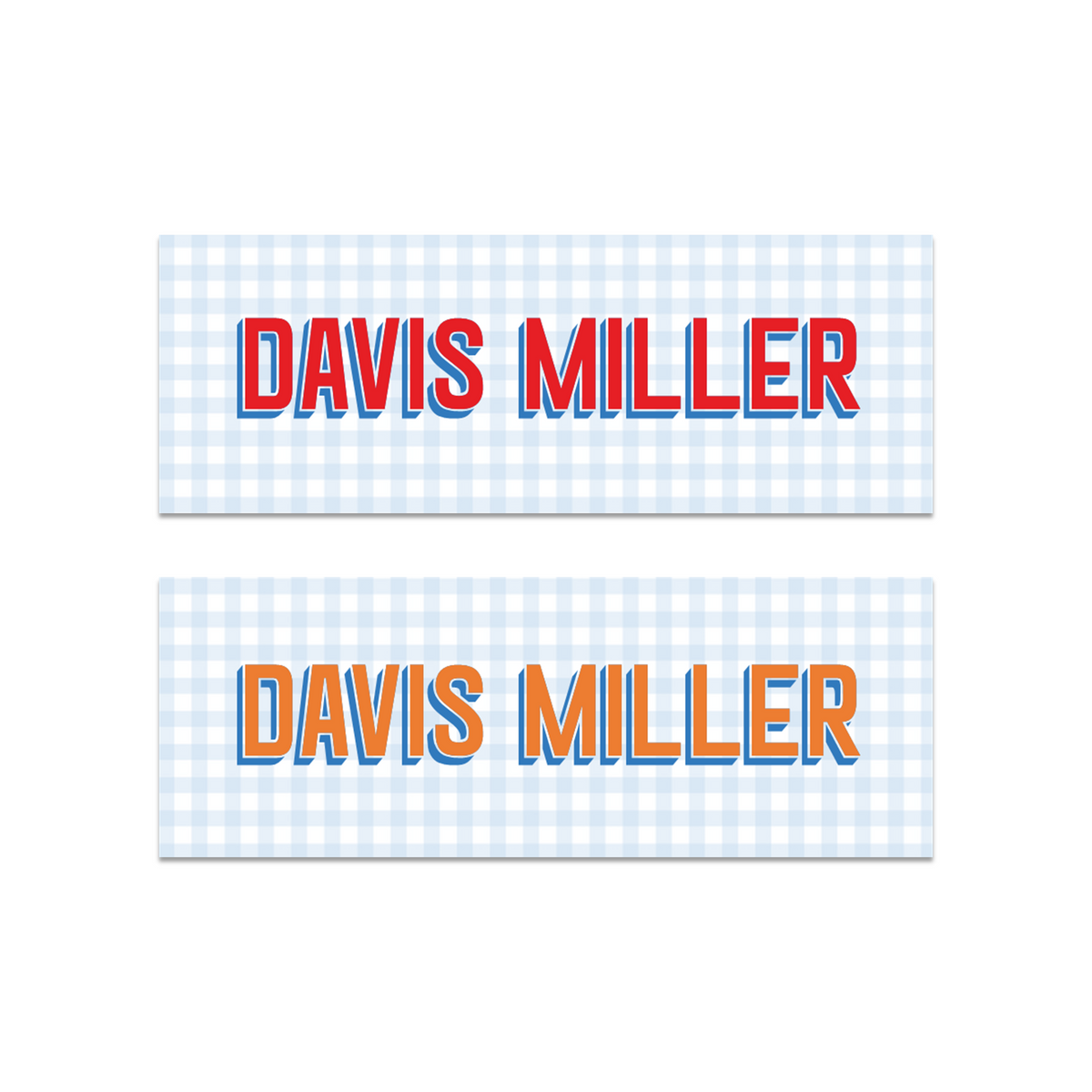 Layered Font + Gingham Labels