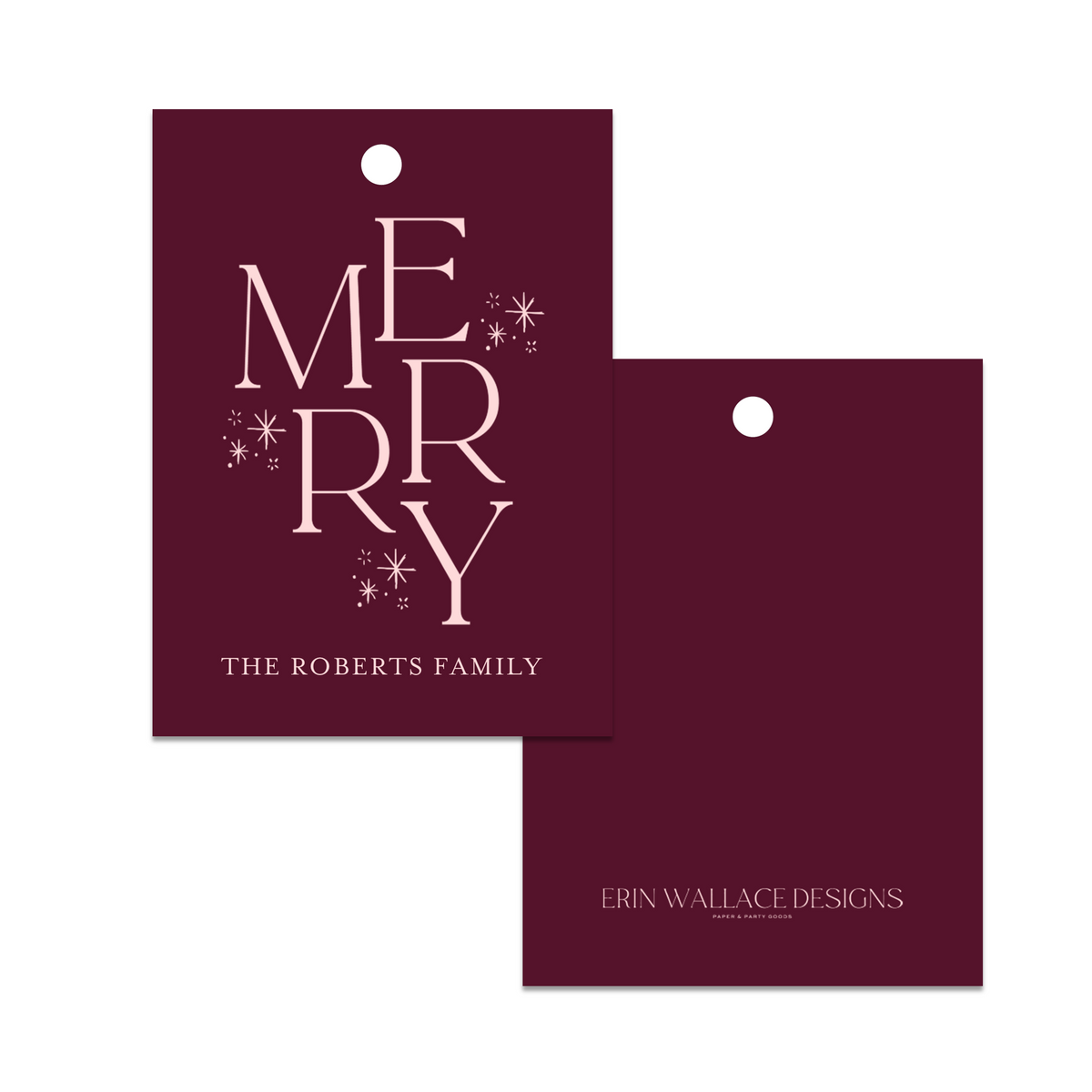 Stacked Merry Gift Tag