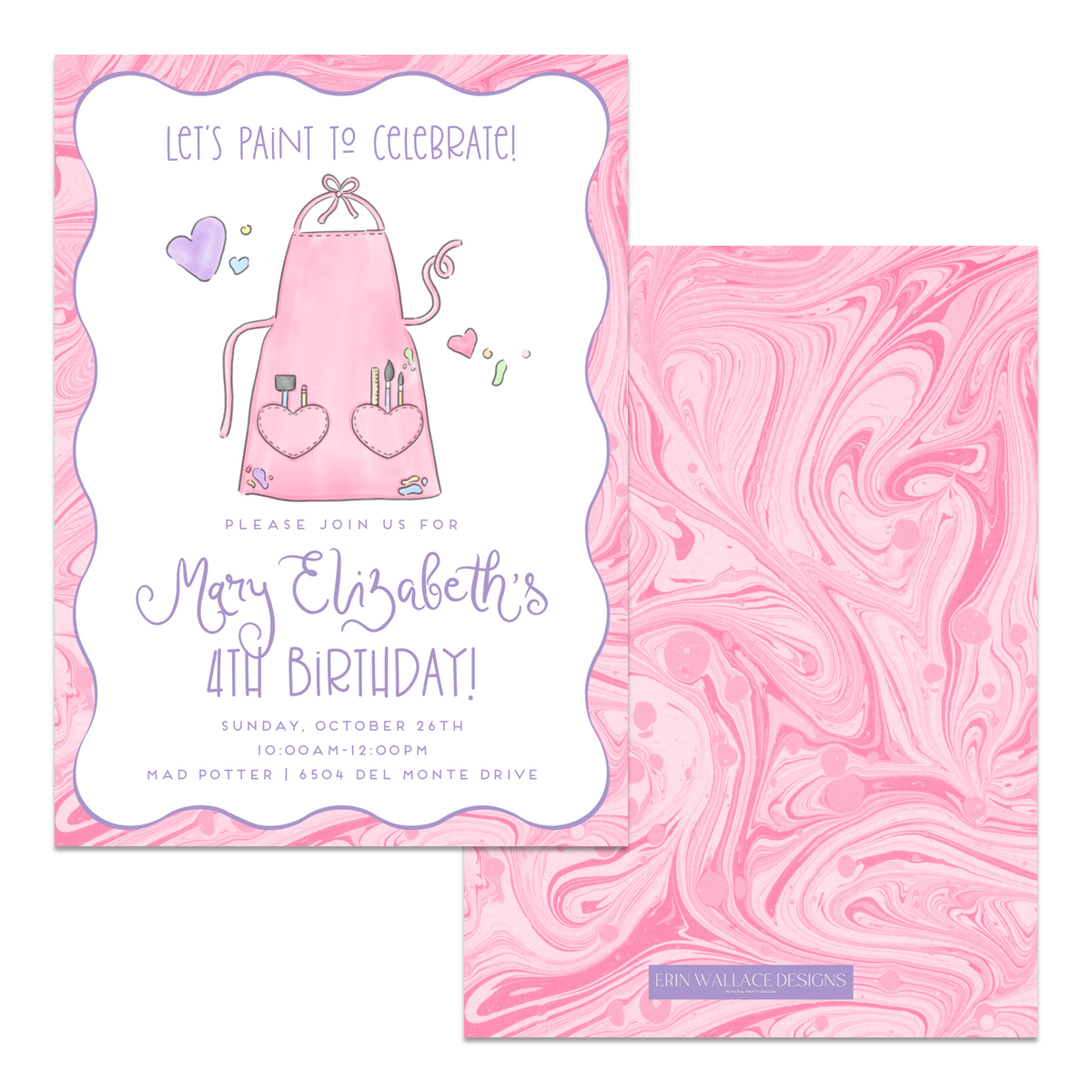 Painting Party Birthday Invitations
