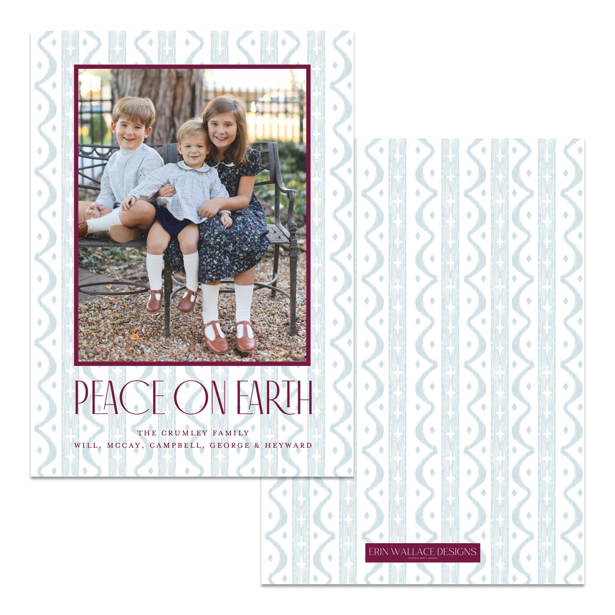 Peace on Earth Ikat Stripe Card