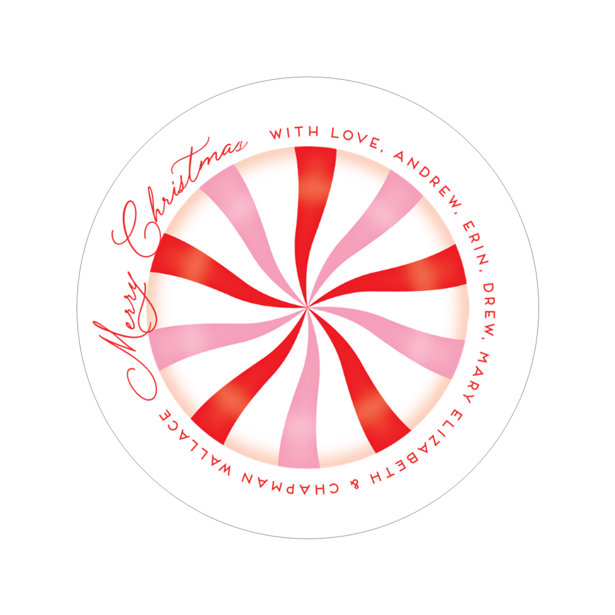 Peppermint Round Stickers