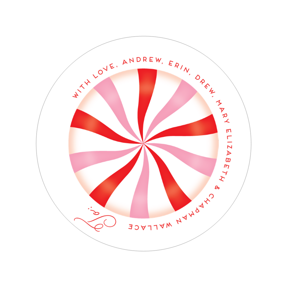 Peppermint Round Stickers
