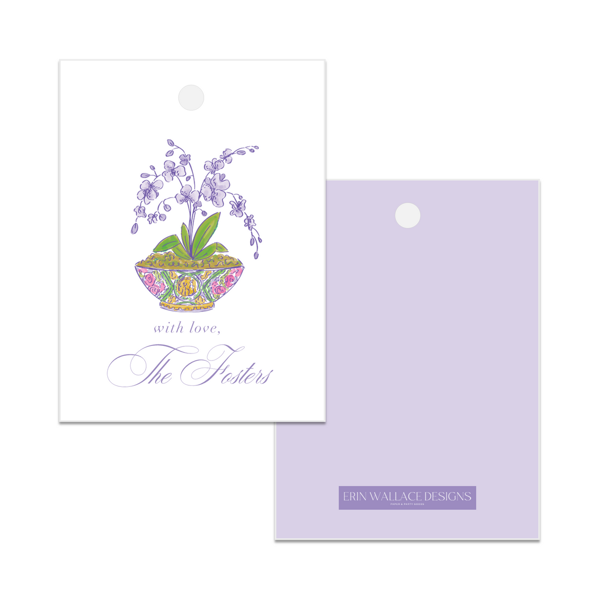 Rose Medallion Orchid Gift Tag