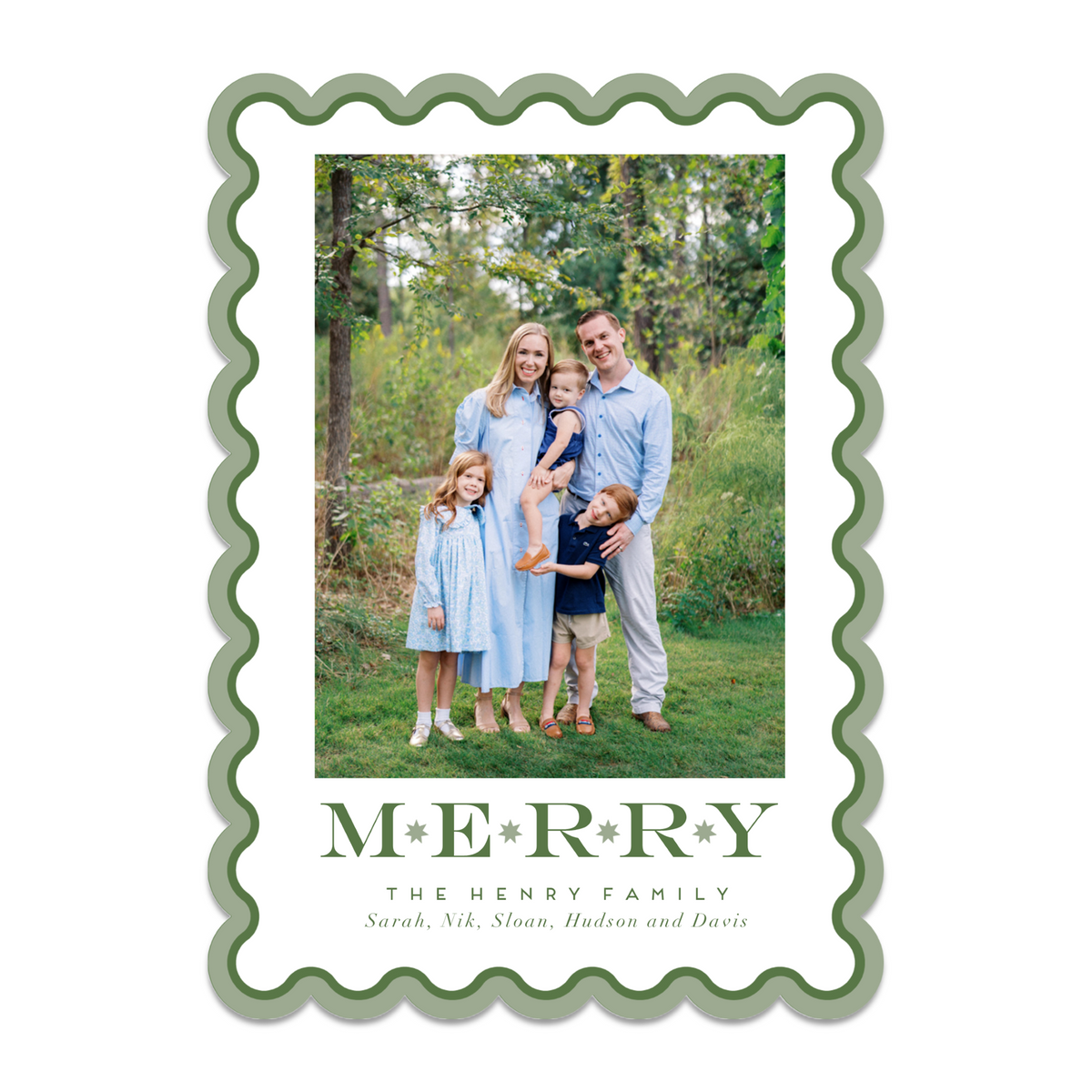 Scalloped Merry Card