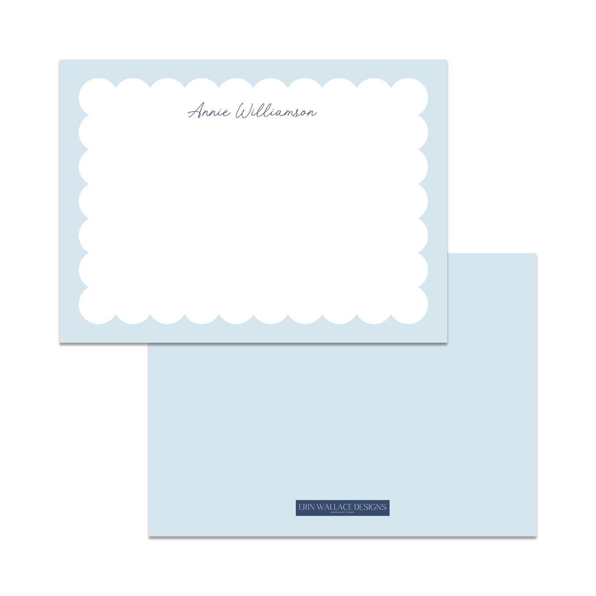 Scalloped Frame Flat Note Cards